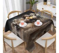 WZYWHJ Square decorative tablecloth 54"x54" tablecloths coffee table cloths Washable and reusable Running of the Horses Printed