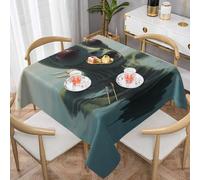 WZYWHJ Square decorative tablecloth 54"x54" tablecloths coffee table cloths Washable and reusable Swimming alien Printed
