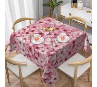 WZYWHJ Square decorative tablecloth 60"x60" tablecloths coffee table cloths Washable and reusable Cherry blossom petals Printing