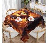 WZYWHJ Square Decorative Tablecloth 60"x60" tablecloths Coffee Table Cloths Washable and Reusable Flying Phoenix Prints