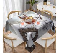 WZYWHJ Square Decorative Tablecloth 60"x60" tablecloths Coffee Table Cloths Washable and Reusable Little Squirrel on The Snow Tree Printed