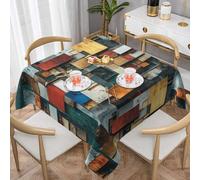 WZYWHJ Square decorative tablecloth 60"x60" tablecloths coffee table cloths Washable and reusable Memory Fragments Picture