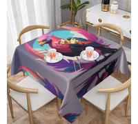 WZYWHJ Square Decorative Tablecloth 60"x60" tablecloths Coffee Table Cloths Washable and Reusable Neon Feather Condor Prints