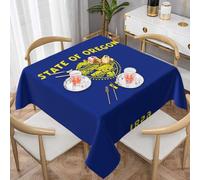 WZYWHJ Square decorative tablecloth 60"x60" tablecloths coffee table cloths Washable and reusable Oregon State Flag Printing