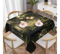 WZYWHJ Square decorative tablecloth 60"x60" tablecloths coffee table cloths Washable and reusable Primeval forest Picture