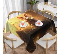 WZYWHJ Square decorative tablecloth 60"x60" tablecloths coffee table cloths Washable and reusable rabbit background Printed