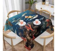 WZYWHJ Square decorative tablecloth 60"x60" tablecloths coffee table cloths Washable and reusable Sharks under the sea Printing