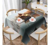 WZYWHJ Square Decorative Tablecloth 60"x60" tablecloths Coffee Table Cloths Washable and Reusable Small Pavilion on The Lake Printed