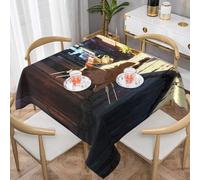 WZYWHJ Square Decorative Tablecloth 60"x60" tablecloths Coffee Table Cloths Washable and Reusable Stray cat in The Alley Pattern