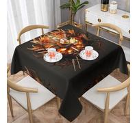 WZYWHJ Square Decorative Tablecloth 60"x60" tablecloths Coffee Table Cloths Washable and Reusable The mask of Burning Flames Printed