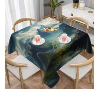 WZYWHJ Square Decorative Tablecloth 60"x60" tablecloths Coffee Table Cloths Washable and Reusable The Stretching Alps Printed