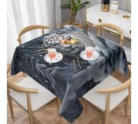 WZYWHJ Square decorative tablecloth 60"x60" tablecloths coffee table cloths Washable and reusable White tiger in the snow Printed