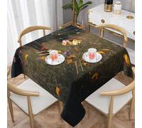 WZYWHJ Square Decorative Tablecloth 60"x60" tablecloths Coffee Table Cloths Washable and Reusable Wildflowers Outside The Fence Printed