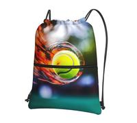 Wzywhj Squash Printed Drawstring Zipper Backpack For Hiking Camping Yoga - Convenient Daily Carry, Black, One Size