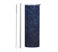 WZYWHJ Stainless Steel Mug 20oz for Coffee, Office, Car, Sports, and Home Use Straw Two-Piece Set Cosmic Stars Printing