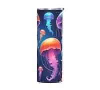 WZYWHJ Stainless Steel Mug 20oz for Coffee, Office, Car, Sports, and Home Use Without Accessories Galaxy Jellyfish Prints