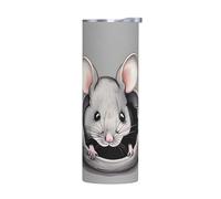 WZYWHJ Stainless Steel Mug 20oz for Coffee, Office, Car, Sports, and Home Use Without Accessories Grey Rat Printing