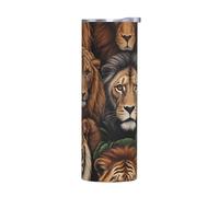 WZYWHJ Stainless Steel Mug 20oz for Coffee, Office, Car, Sports, and Home Use Without Accessories King of The Jungle Picture
