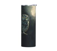 WZYWHJ Stainless Steel Mug 20oz for Coffee, Office, Car, Sports, and Home Use Without Accessories Owl in The Moonlight Picture