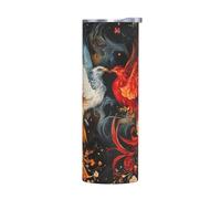 WZYWHJ Stainless Steel Mug 20oz for Coffee, Office, Car, Sports, and Home Use Without Accessories Phoenix and Rose Picture