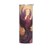WZYWHJ Stainless Steel Mug 20oz for Coffee, Office, Car, Sports, and Home Use Without Accessories Phoenix and Rose Picture