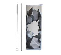 WZYWHJ Stainless Steel Mug 20oz - Quality Eco-Friendly Cup with Sealable Lid and Insulation Effect Straw Two-piece Set Strange irregular graphics Printed