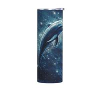 WZYWHJ Stainless Steel Mug 20oz - Quality Eco-Friendly Cup with Sealable Lid and Insulation Effect Without Accessories Dolphins in the sea of stars Printing