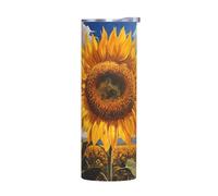 WZYWHJ Stainless Steel Mug 20oz - Quality Eco-Friendly Cup with Sealable Lid and Insulation Effect Without Accessories Sunflowers in the rising sun Printed