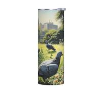 WZYWHJ Stainless Steel Mug 20oz - Quality Eco-Friendly Cup with Sealable Lid and Insulation Effect Without Accessories Pigeons on the grass Printed