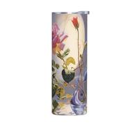 WZYWHJ Stainless Steel Mug 20oz - Quality Eco-Friendly Cup with Sealable Lid and Insulation Effect Without Accessories Morning Glory and Rose Printed