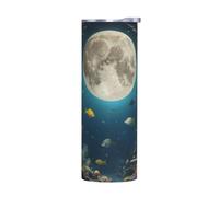 WZYWHJ Stainless Steel Mug 20oz - Quality Eco-Friendly Cup with Sealable Lid and Insulation Effect Without Accessories Moon under the sea Printed