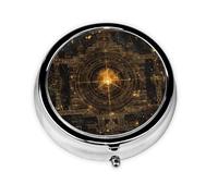 WZYWHJ Star Map Code Pattern Circular Medicine Box Storage, Portable Travel with compartments, mini Pill Dispenser