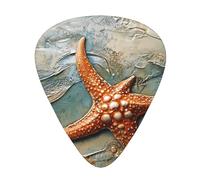 Wzywhj Starfish In The Sand Printed Guitar Picks 12 Piece, Easy Grip Uke Picks Hold In One'S Hands, Ukulele, Acoustic Or Electric Electric Guitar