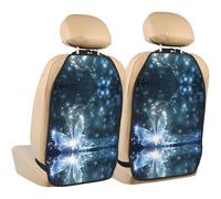 WZYWHJ Starlight Butterfly Printed Car seat Anti Kick Storage pad 2 Pieces, Multi-Functional Storage Bag seat Protector After Installation