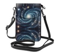 WZYWHJ Starry Night Swirl Printed Leather Crossbody Flap Phone Bag - Versatile Gift for Women Walking, Camping, Shopping, and Travel