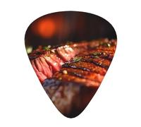 Wzywhj Steak Printed Guitar Picks 12 Piece, Easy Grip Uke Picks Hold In One'S Hands, Ukulele, Acoustic Or Electric Electric Guitar