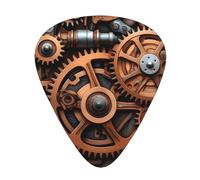 Wzywhj Steampunk Mechanical Gears Printing Guitar Plectrum Easy Grip Uke Picks Holdingï¼Œ Ukulele, Acoustic And Electric Guitarï¼Œ12 Piece