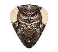 Wzywhj Steampunk Owl Pattern Guitar Pick Easy Grip Uke Picks For Your Bass, Ukulele, Acoustic And Electric Guitar，12 Piece