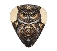 Wzywhj Steampunk Owl Pattern Guitar Pick Easy Grip Uke Picks For Your Bass, Ukulele, Acoustic And Electric Guitarï¼Œ12 Piece