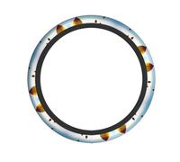 WZYWHJ Steering Wheel Cover - Protects and Decorates Your Car - Easy Installation - Suitable for Cars, SUVs, ATVs, and Trucks Hot Air Balloon in The Sky Pattern