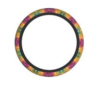 WZYWHJ Steering Wheel Cover - Protects and Decorates Your Car - Easy Installation - Suitable for Cars, SUVs, ATVs, and Trucks Tie-dye mysterious totem Picture