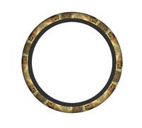 WZYWHJ Steering Wheel Cover - Protects and Decorates Your Car - Easy Installation - Suitable for Cars, SUVs, ATVs, and Trucks Brown bear picking apples Printing