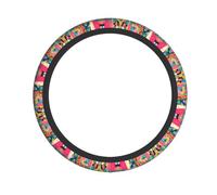 WZYWHJ Steering Wheel Cover - Protects and Decorates Your Car - Easy Installation - Suitable for Cars, SUVs, ATVs, and Trucks Memphis Giraffe Prints