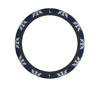 WZYWHJ Steering Wheel Cover - Protects and Decorates Your Car - Easy Installation - Suitable for Cars, SUVs, ATVs, and Trucks Oil Painting Style Snowflakes Printed