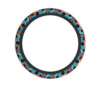 WZYWHJ Steering Wheel Cover - Protects and Decorates Your Car - Easy Installation - Suitable for Cars, SUVs, ATVs, and Trucks Geometric Patterns Pattern