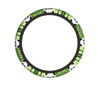 WZYWHJ Steering Wheel Cover - Protects and Decorates Your Car - Easy Installation - Suitable for Cars, SUVs, ATVs, and Trucks Cute Panda Playing Water Picture