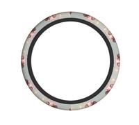 WZYWHJ Steering Wheel Cover - Protects and Decorates Your Car - Easy Installation - Suitable for Cars, SUVs, ATVs, and Trucks Little Pink Elephant Watering The Flowers Printed