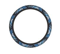 WZYWHJ Steering Wheel Cover - Protects and Decorates Your Car - Easy Installation - Suitable for Cars, SUVs, ATVs, and Trucks Energetic dolphins Pattern
