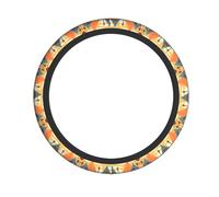 WZYWHJ Steering Wheel Cover - Protects and Decorates Your Car - Easy Installation - Suitable for Cars, SUVs, ATVs, and Trucks Circular Triangle Architecture Printing