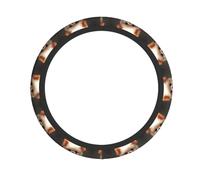 WZYWHJ Steering Wheel Cover - Protects and Decorates Your Car - Easy Installation - Suitable for Cars, SUVs, ATVs, and Trucks A beloved puppy Picture